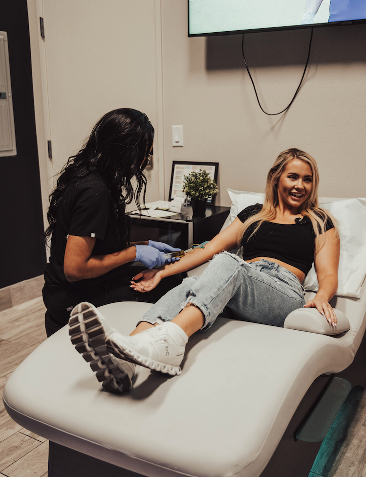 Member receiving physician-guided bloodwork at Project Wellbeing